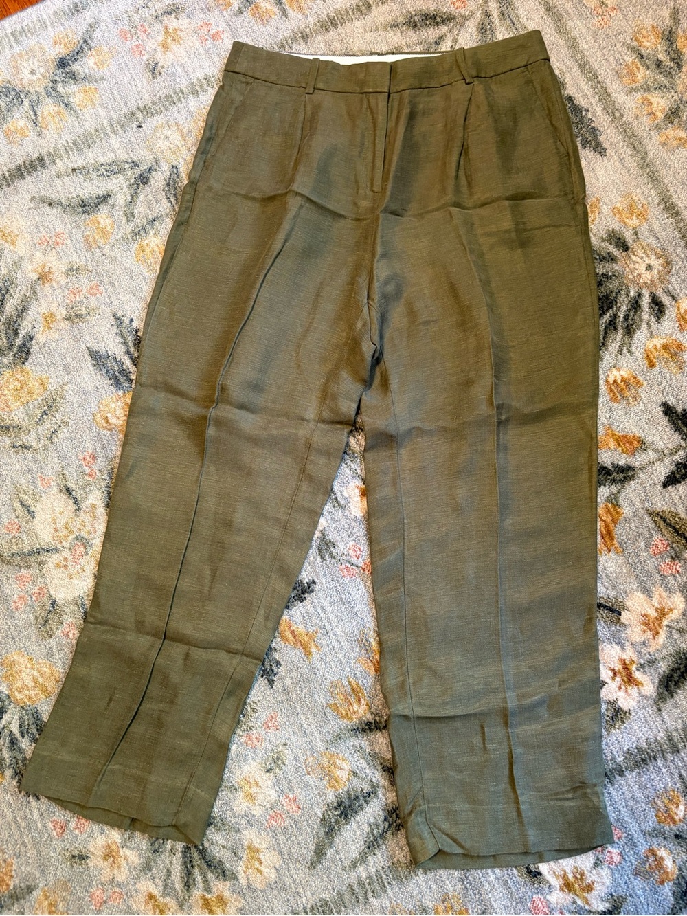 J. Crew Olive Straight-Leg Trousers Pants 14T Tall